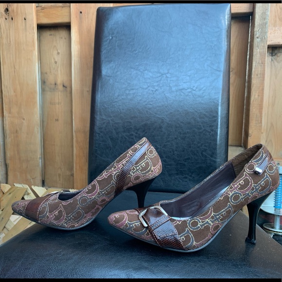 ๐ DIOR authentic Vintage brown sparkly monogram leather strap high heels ๐ - Picture 15 of 16